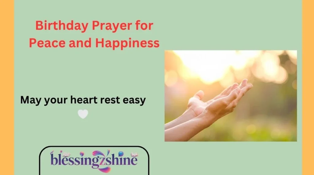 Birthday Prayer for Peace and Happiness